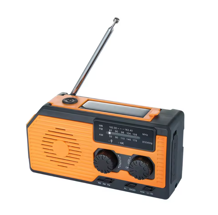 RescuePulse 360™ - Radio PowerBank recargable (alimentación solar)