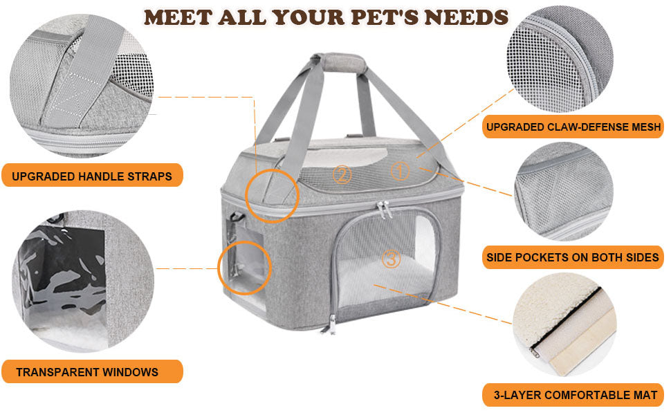 WagCarrier™ - Airline Approved Carrier for Small Dogs & Cats (Breathable)