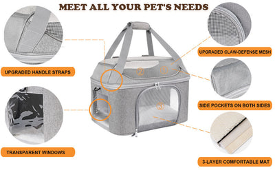 WagCarrier™ - Airline Approved Carrier for Small Dogs & Cats (Breathable)